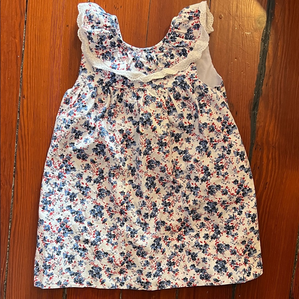 Floral Ruffle Dress with Lace Detail